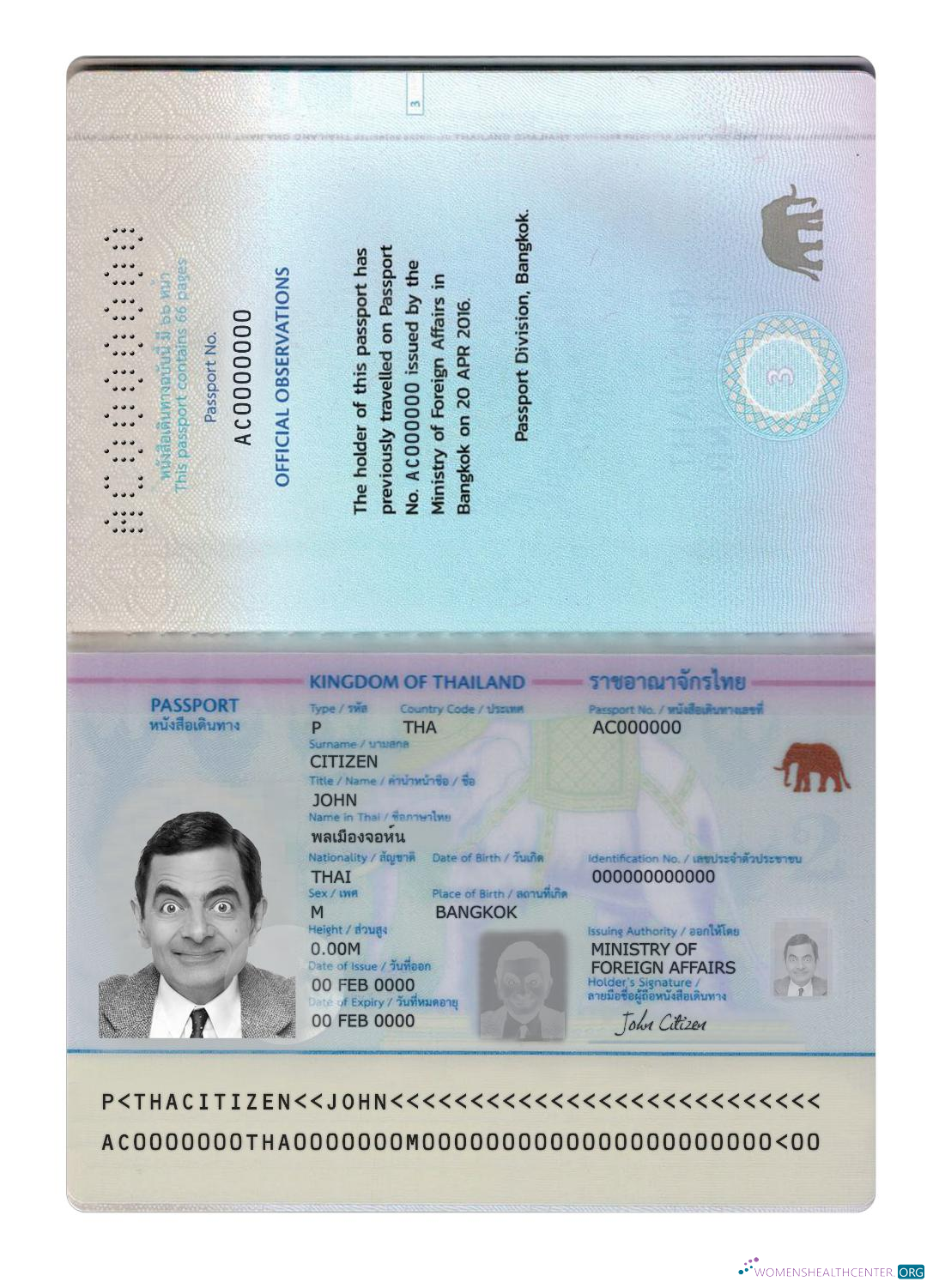 Download Thailand passport 2020 present Photoshop template